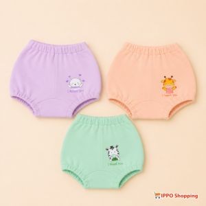 Baby Bloomer Shorts Pack of 3 – Lavender, Peach & Mint Green